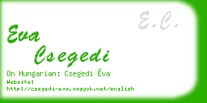 eva csegedi business card