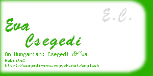 eva csegedi business card